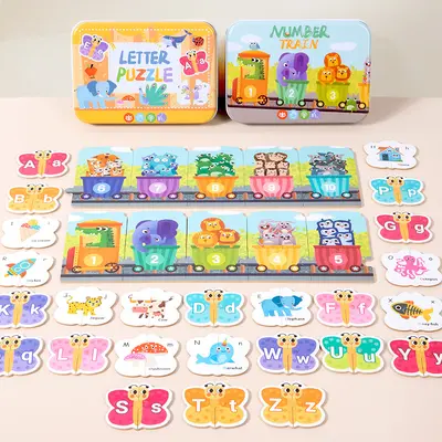 Lernpuzzle mit 26 englischen Buchstaben und Zahlen für Kleinkinder