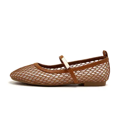 Women's ballet-style Mary Jane shoes, mesh, breathable, soft sole - 8