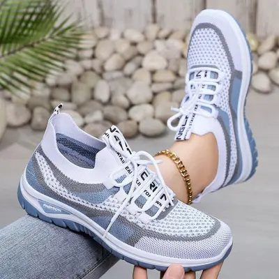 Women's Knit Lightweight Casual Sneakers, Plus Size - 11