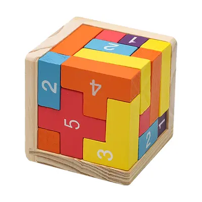 3D Wooden Kongming Lock and Luban Lock Puzzle for Children, 54 Pieces - 11