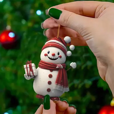 Akrilik Noel Baba Asılı Süs, Noel Ağacı Süsü