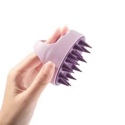 Tragbare Shampoo-Bürste für die Hand, Kopfhaut-Shampoo-Bürste, Massage-Shampoo-Kamm, Massagegerät, Silikon-Kamm, Kopfmassager