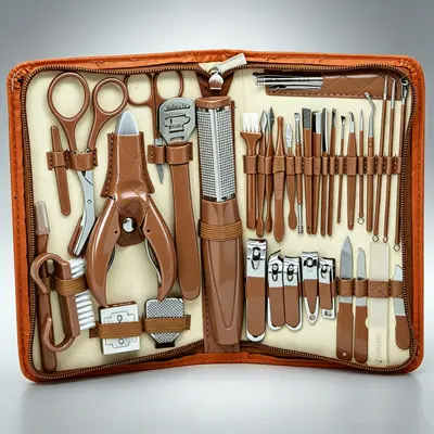 42-piece stainless steel nail and foot care set