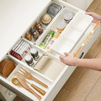 Aufbewahrungsbox Schubladeneinsatz Trennstück Innenseite ausziehbar rechteckig Kosmetik Lippenstift Einweg-Appetizer kleine Verschiedenes Trennbox