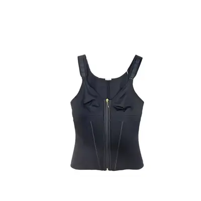 Komprimierendes Damen-Shapewear-Oberteil für Sport, atmungsaktiver Netzstoff