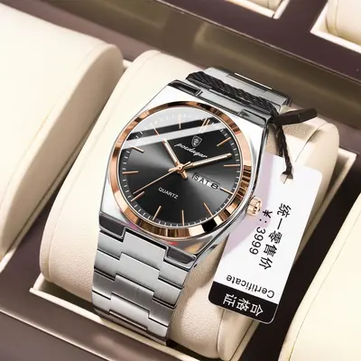 POEDAGAR 930 Men's Watch Ultra-thin Waterproof Quartz Steel Band - 12
