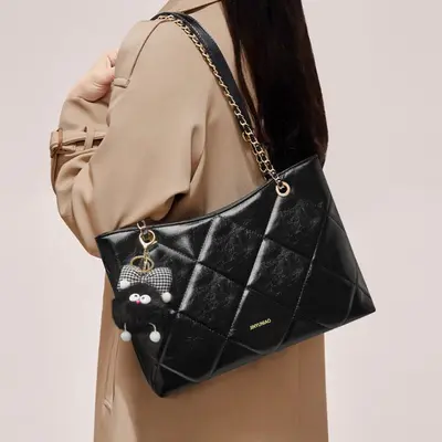 Women's Bag 2025, Quilted Chain Strap Tote Bag - 5