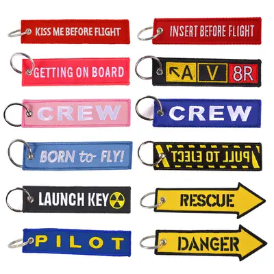 Embroidered Pilot Crew Keychain, Souvenir Gift - 2