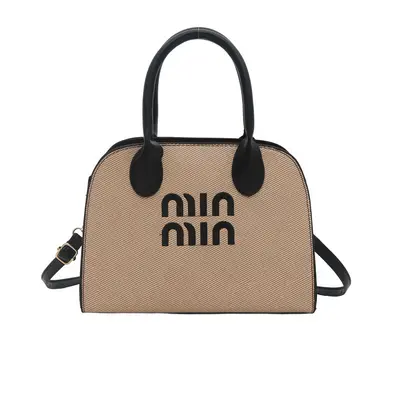 Women's Large Lettered Handbag with Shoulder and Crossbody Strap - 8