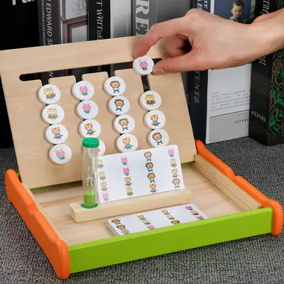 木质儿童四色游戏小学逻辑思维训练启蒙益智玩具形状动物走位3岁 - 3