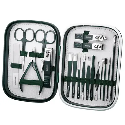 18-Piece Household Nail Scissors Set with Ear Pick and Pedicure Blade