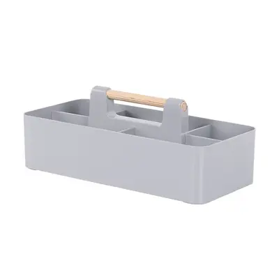 Wooden handle desktop storage box, cosmetic organizer