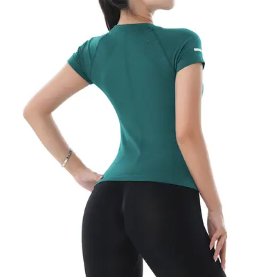 Women's Slim Fit Quick-Dry Short Sleeve Running Yoga T-Shirt - 5