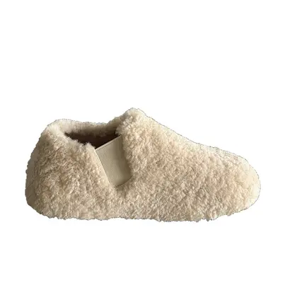 Women's Thick Fluffy Cotton Slippers, Winter, Inner Height-Increasing, WQ100