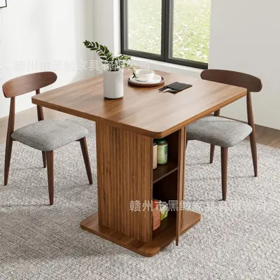 Kare modern yemek masası, küçük boy, depolama alanlı