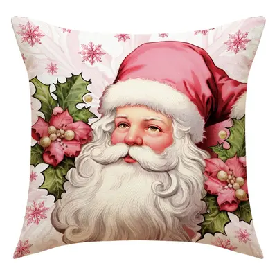 Christmas pillow cover reindeer set sofa cushion cover European and American home style removable and washable linen printed square pillow cover - 6