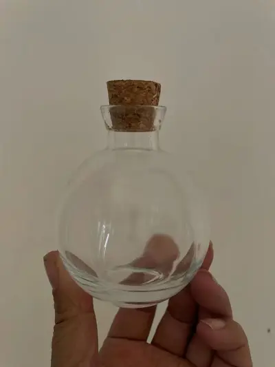 Retro Mini-Glasvase, transparente Pilzflasche, runde Glasperlen - 7