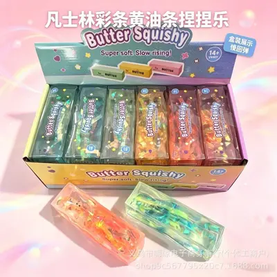 Factory Source Stress Relief Petroleum Jelly Colorful Strip Squeeze Toy Cross-Border Bestseller Fun Anti-Stress Gadget Wholesale