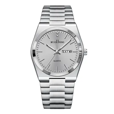 RUOLINDO neuer meistverkaufter Dualkalender-Quarz-Herrenuhr, hochwertige Großhandels-Edelstahl-Leucht-Herrenuhr - 8