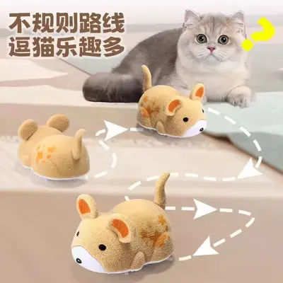Realistic Electric Hamster Cat Toy, Self-Play Interactive - 1