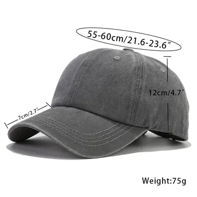 Euro-American Cross-Border Water-Washed Four-Seam Vintage Baseball Cap Distressed Denim Duck Bill Cap Hot-Selling Plain Cap Custom Logo - 6