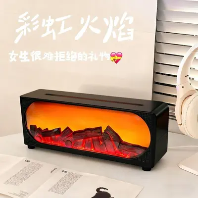 Fireplace Flame Aroma Diffuser Humidifier with Bluetooth Speaker - 6