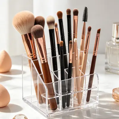 Clear acrylic storage box for cosmetics and accessories - 7