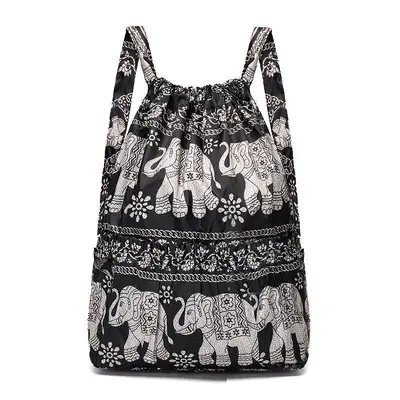 Women's sports backpack, nylon, drawstring, mother bag - 9
