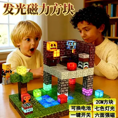 Glowing Magnetic Building Blocks, DIY Educational Toy - 7