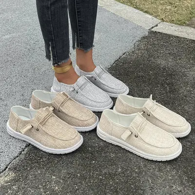 Büyük Beden Düz Taban Slip-On Alçak Konç Kadın Loafer Günlük Tek Ayakkabı
