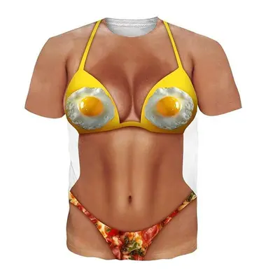Custom Printed Unisex T-Shirt with Bikini Strap Pattern - 9