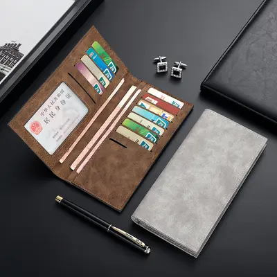 Ultra-Thin Long Men's Wallet with Multiple Card Slots, PU Leather - 3