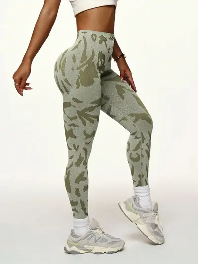 Women's seamless printed yoga leggings