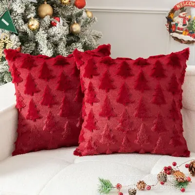 Weihnachtsdekorierter Kissenbezug grenzüberschreitender Bestseller Kunstfell gesteppt Schneeflocke Kissen Kissenbezug Weihnachtsdekoration Großhandel - 9