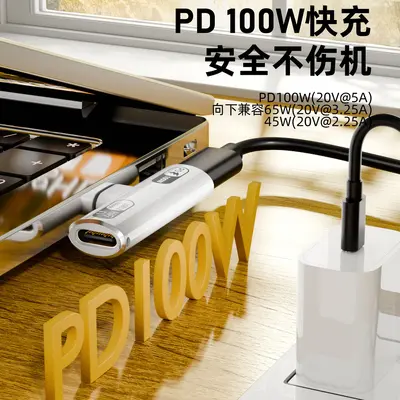 USB-C adapter with USB3.2, audio and data, 100W fast charging