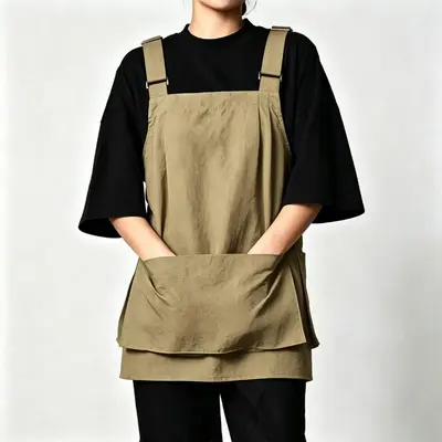 Adjustable Strap Workwear Apron with Large Pockets for Baristas and Hairdressers - 8
