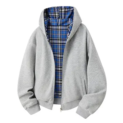 Wendbare Kapuzen-Sweatjacke mit Karo-Patchwork, 2025 - 8