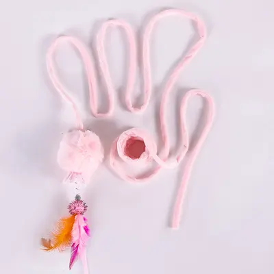 Cat Self-Play Toy with Suction Cup Spring Rabbit Ball, Retractable Door-Hanging Cat Toy - 10
