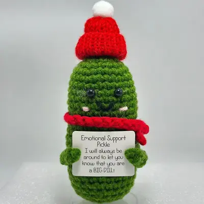 El yapımı örgü Noel bebeği, geyik, kardan adam ve Noel Baba biblo - 7