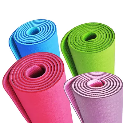 TPE-Yogamatte, 6 mm dick, geruchlos, einfarbig oder zweifarbig, LOGO-Aufdruck möglich - 3
