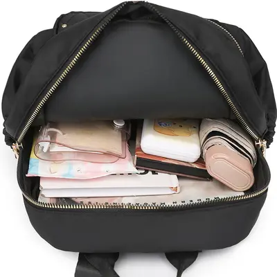 Oxford Cloth Women's Backpack, Diamond-Quilted Nylon, Small Travel Backpack - 5