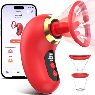Romantic Flower Tongue Suction Vibrator for Women, Clitoral and Nipple Stimulator