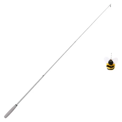 Retractable Long-Pole Cat Teaser Wand with Realistic Bee Toy - 6