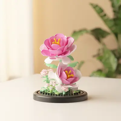 Artificial Everlasting Lily and Rose Building Block Ornament, Valentine's Gift - 10