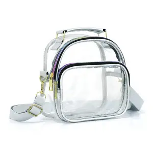 Cross-border popular women's transparent crossbody bag odorless portable crossbody bag travel large capacity shoulder bag - 7