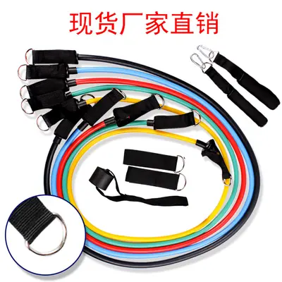 Resistance Band Set with Fitness Rope Pull-Up Assist Bands, D-Ring Equipment, Yoga Pull Rope, Fitness Bands, Stretching Band, 11-Piece Set