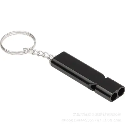 Aluminum Alloy Dual-Hole High-Frequency Outdoor Survival Whistle