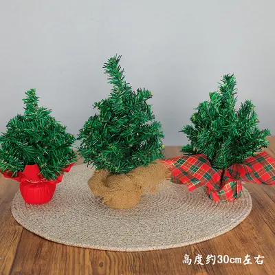 30-cm-Mini-Weihnachtsbaum-Set, Tischdeko, DIY mit Baumstamm