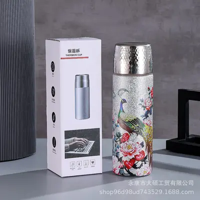Titanium-Coated Double-Wall Insulated Tea Infuser Thermos Cup, Portable Outdoor Bottle - 4