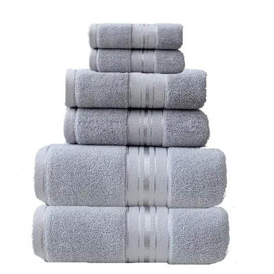 Baumwoll-Handtuchset, sechsteilig, glänzender Satin